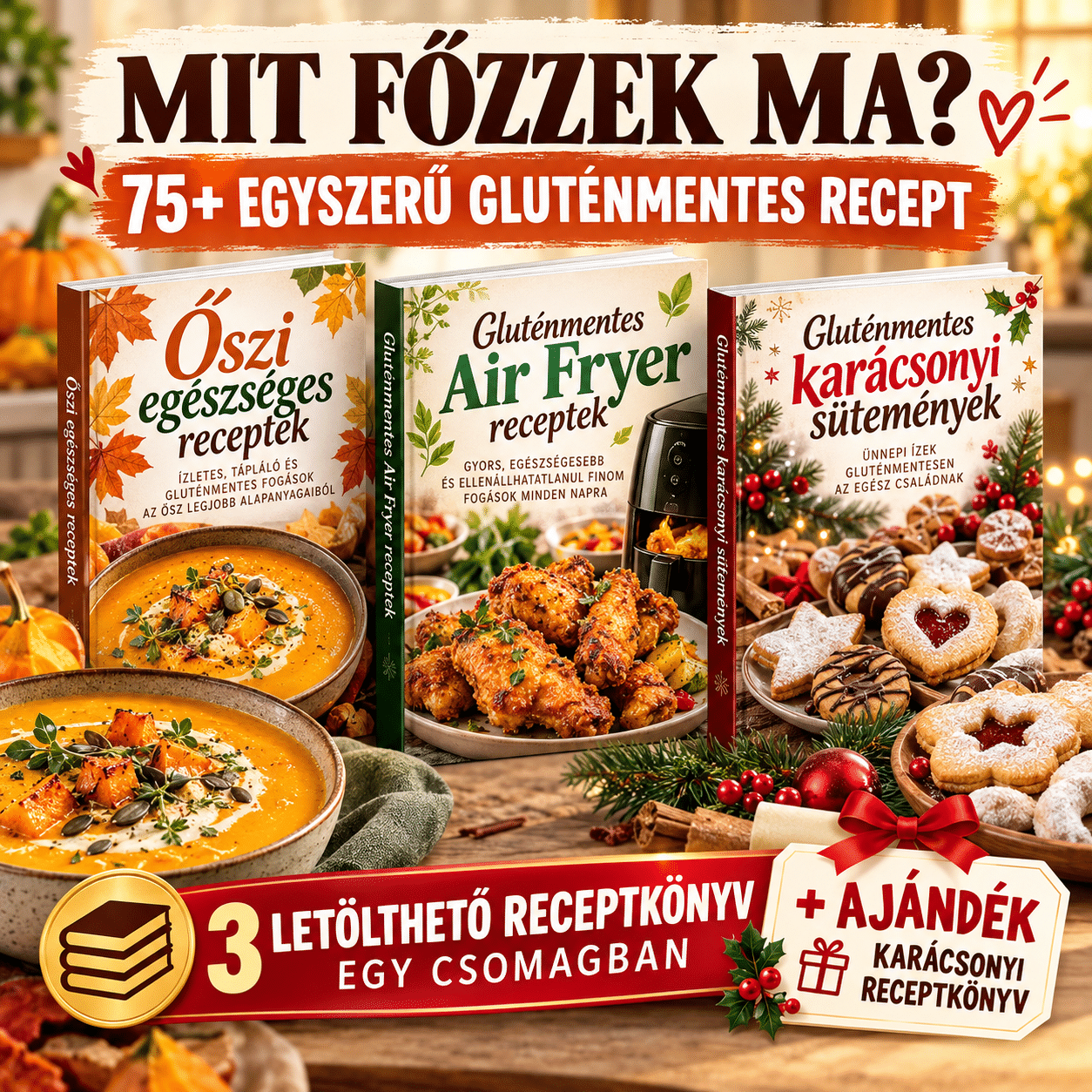 Mit főzzek ma? – 75+ egyszerű gluténmentes recept egy csomagban